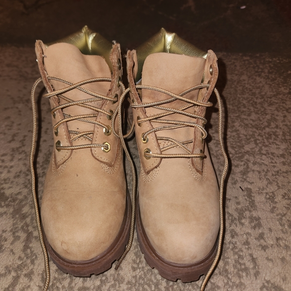 Timberland Other - Timberland Tan Kids Boots with Gold Accents